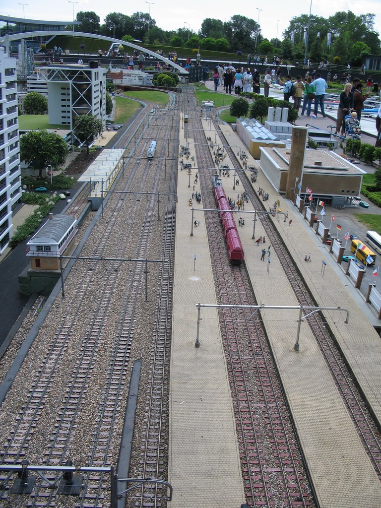 Scale model of a railway track at the Madurodam miniature park