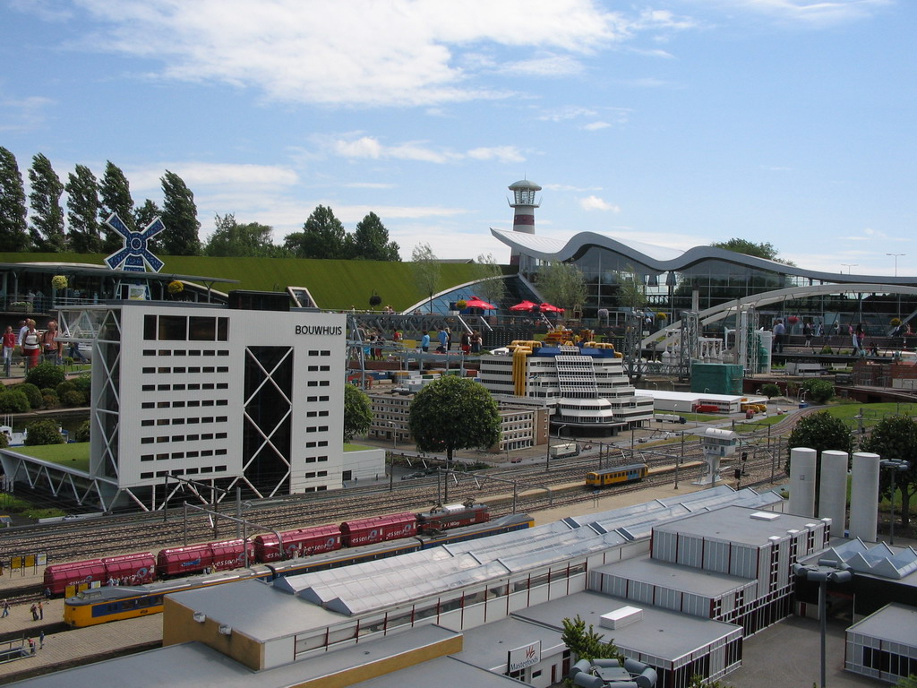 Scale models of the Bouwhuis building of Zoetermeer and other buildings at the Madurodam miniature park