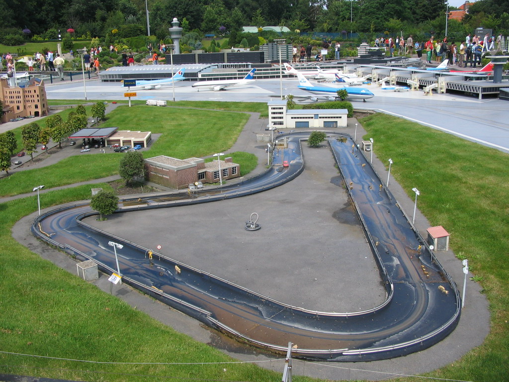 Scale model of a racing circuit at the Madurodam miniature park