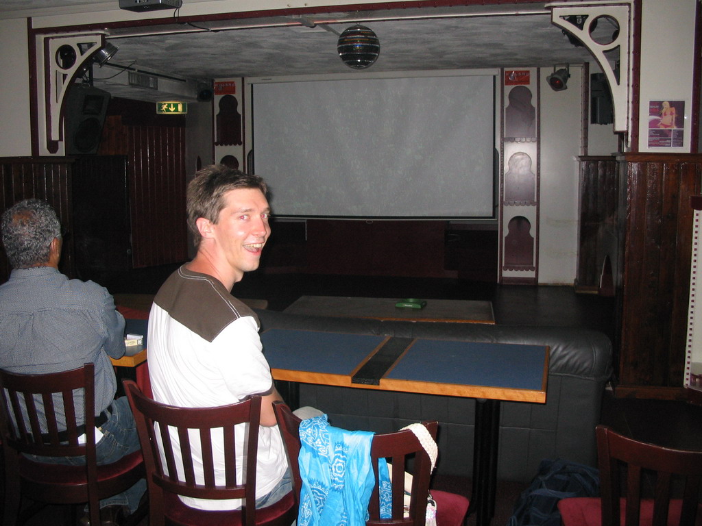 Tim looking at the Final of the World Cup Football 2006 in a pub in the city center