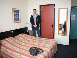 Tim in our room of the Aquarius Hotel