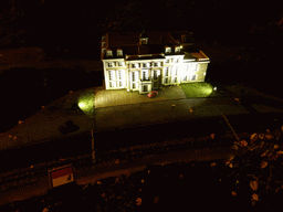 Scale model of the Huys Clingendael building at the Madurodam miniature park, by night