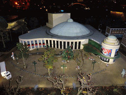 Scale model of the Circustheater of Scheveningen at the Madurodam miniature park, by night