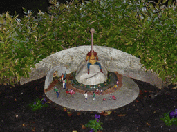 Scale model of Holle Bolle Gijs and Langnek of the Efteling theme park at the Madurodam miniature park, by night