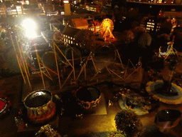 Scale model of a funfair at the Madurodam miniature park, by night