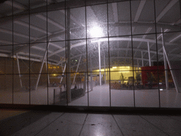 Scale model of the Utrecht Railway Station at the Madurodam miniature park, by night