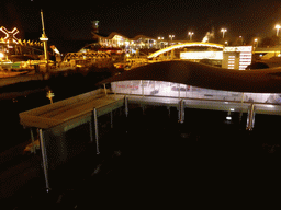 Scale model of the Utrecht Railway Station at the Madurodam miniature park, by night