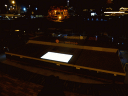 Scale model of the FloraHolland flower auction building of Naaldwijk at the Madurodam miniature park, by night