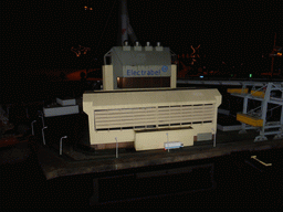 Scale model of the Electrabel Power Plant of Nijmegen at the Madurodam miniature park, by night