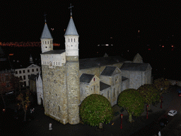 Scale model of the Basilica of Our Lady of Maastricht at the Madurodam miniature park, by night