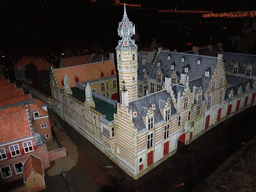 Scale model of the Markiezenhof palace of Bergen op Zoom at the Madurodam miniature park, by night