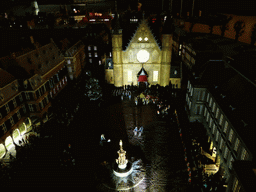 Scale model of the Binnenhof square of The Hague at the Madurodam miniature park, by night