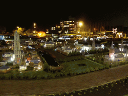 Overview of the Madurodam miniature park, by night