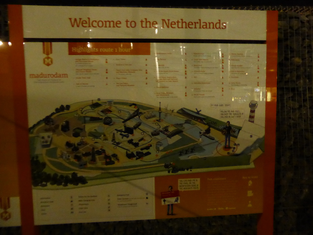 Map of the Madurodam miniature park, by night