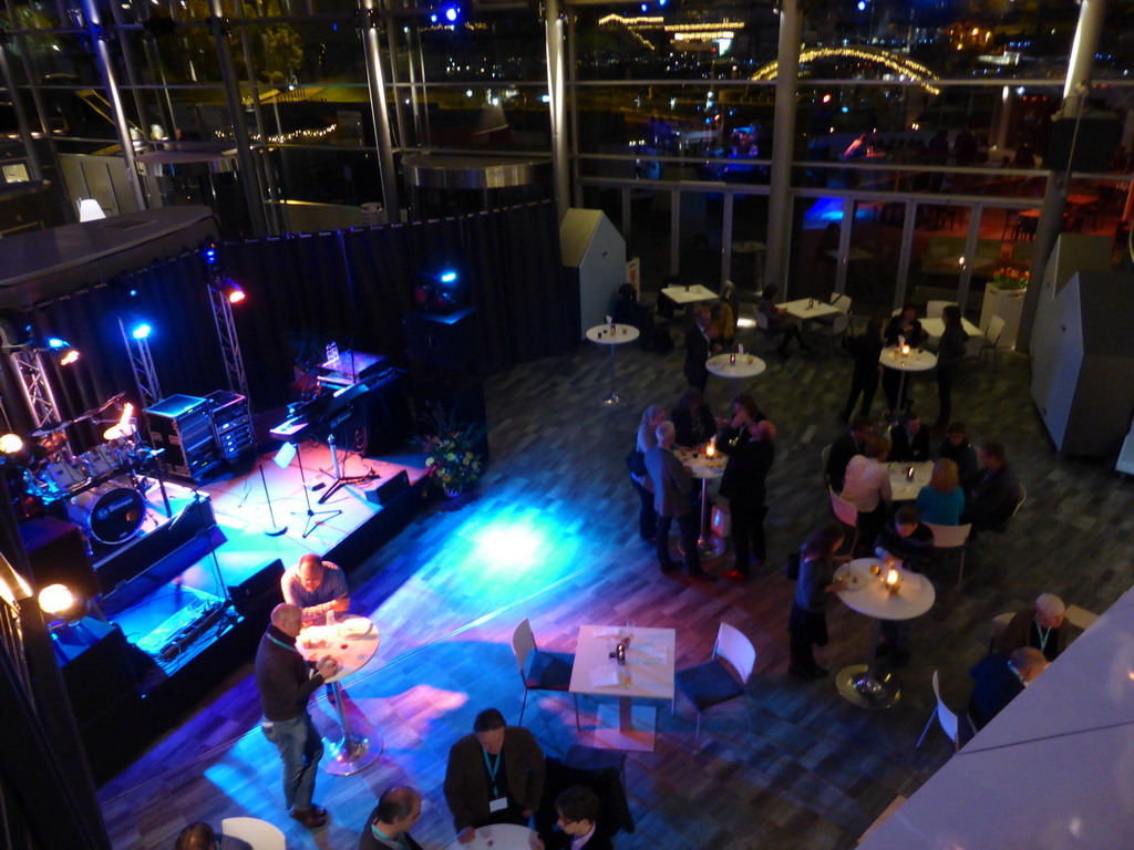 Dinner buffet of the HandsOn: Biobanks 2013 conference at the Taste of Holland restaurant at the Madurodam miniature park, by night