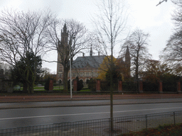 The Peace Palace, viewed from the tram from the railway station to the World Forum conference center