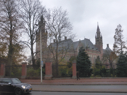 The Peace Palace, viewed from the tram from the railway station to the World Forum conference center