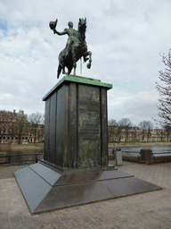 The equestrian statue of King Willem II at the Buitenhof square