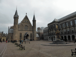 The Ridderzaal building at the Binnenhof square
