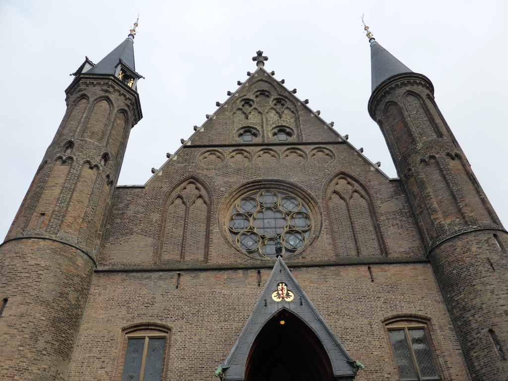 Facade of the Ridderzaal building at the Binnenhof square