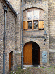 Side entrance to the Ridderzaal building at the Binnenhof square