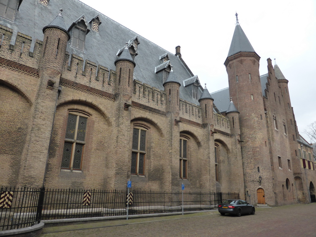 Northwest side of the Ridderzaal building at the Binnenhof square