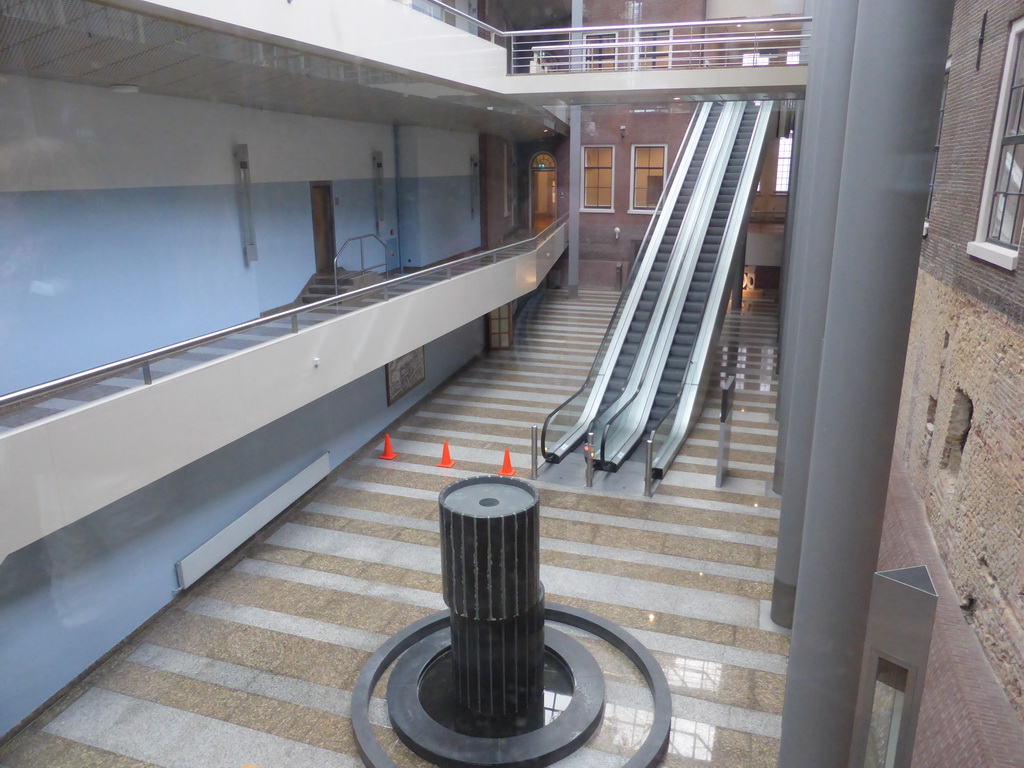 Escalator in the Tweede Kamer building at the Binnenhof square