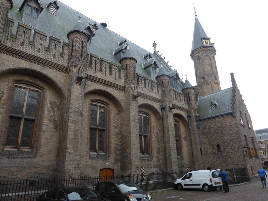 Northwest side of the Ridderzaal building at the Binnenhof square