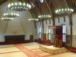 The thrones and the constitution wall in the Ridderzaal building