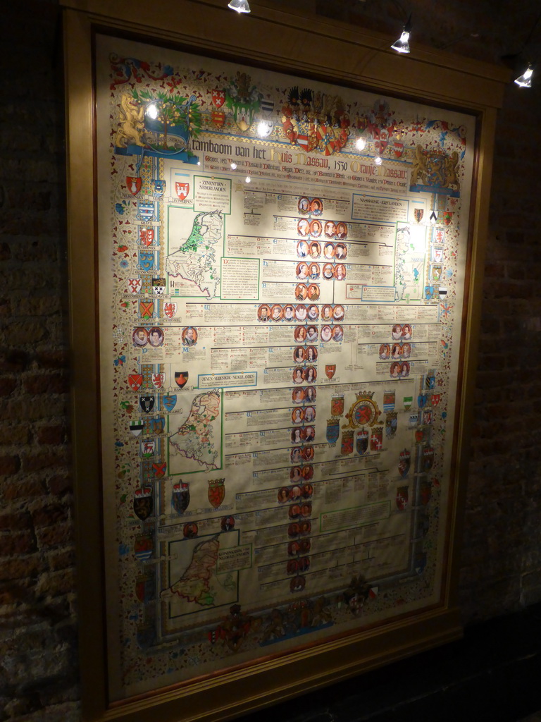 Family tree of the House of Orange-Nassau, in the Ridderzaal building