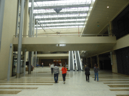 Escalator and bridge in the Tweede Kamer building at the Binnenhof square