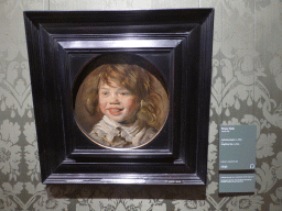Painting `Laughing Boy` by Frans Hals, with explanation, at Room 14 at the Second Floor of the Mauritshuis museum