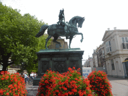 The equestrian statue of Prince Willem I at the Noordeinde street