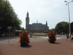 The Carnegieplein square with the front of the Peace Palace