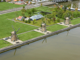 Scale models of windmills at the Madurodam miniature park