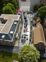 Scale model of a street with a liberation army from World War II at the Madurodam miniature park