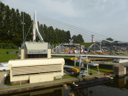 Scale models of the Electrabel Power Plant of Nijmegen and the Erasmusbrug bridge of Rotterdam at the Madurodam miniature park