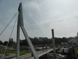 Scale models of the Erasmusbrug bridge of Rotterdam and the Electrabel Power Plant of Nijmegen at the Madurodam miniature park