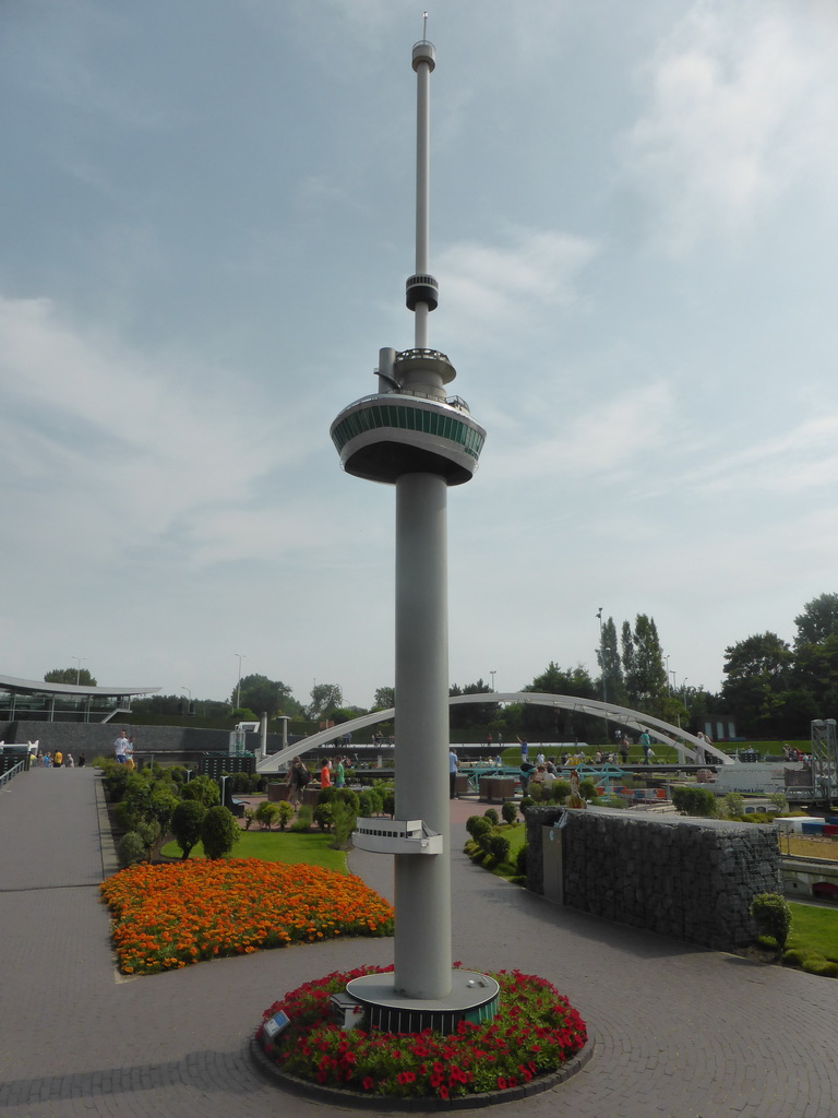 Scale model of the Euromast tower of Rotterdam at the Madurodam miniature park