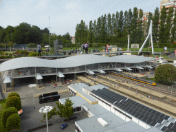 Scale model of the Utrecht Central Railway Station and the Erasmusbrug bridge of Rotterdam at the Madurodam miniature park