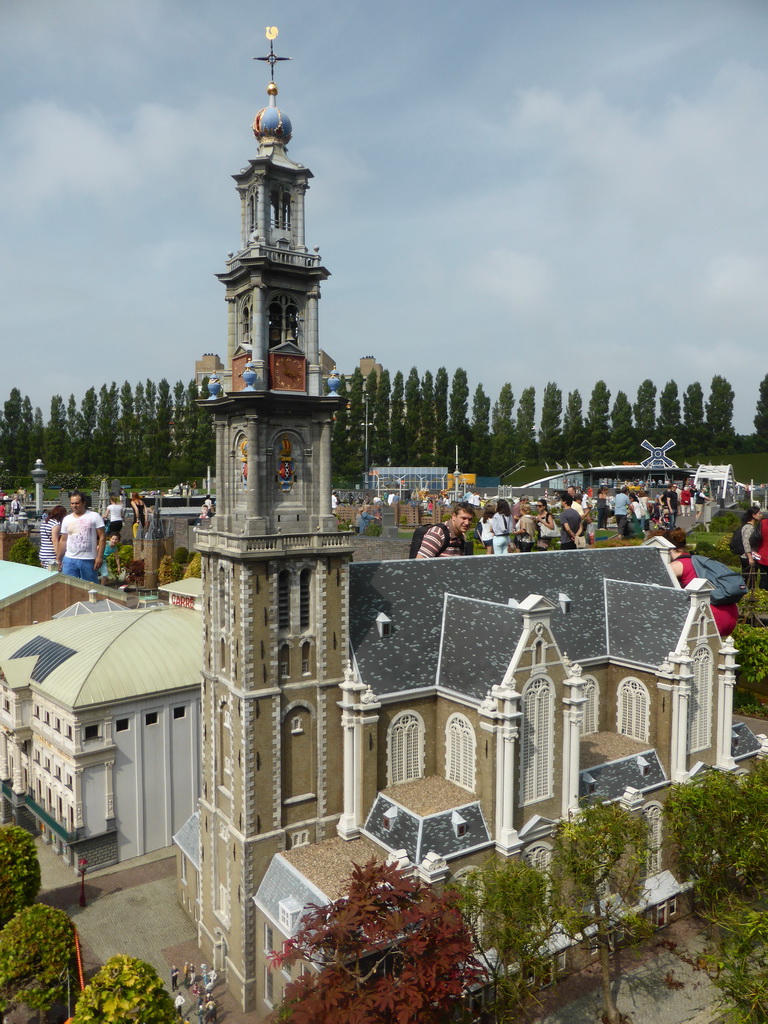 Scale models of the Westerkerk church and the Carré Theatre of Amsterdam at the Madurodam miniature park