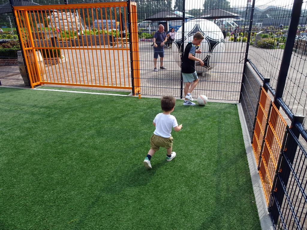 Max at the Johan Cruijff Court at the Madurodam miniature park