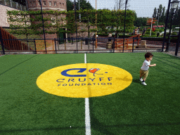 Max at the Johan Cruijff Court at the Madurodam miniature park