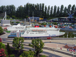 Scale model of a ship in the harbour of Rotterdam at the Madurodam miniature park