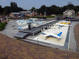 Scale model of Schiphol Airport and the `Fantasitron` attraction at the Madurodam miniature park