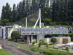 Scale models of the Unilever building and the Erasmusbrug bridge of Rotterdam at the Madurodam miniature park
