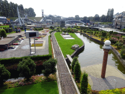 Scale model of the flower fields and the Erasmusbrug bridge of Rotterdam at the Madurodam miniature park