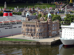 Scale model of the Hotel New York building of Rotterdam at the Madurodam miniature park