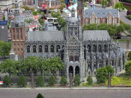 Scale model of the St. John`s Cathedral of Den Bosch at the Madurodam miniature park, viewed from the south road