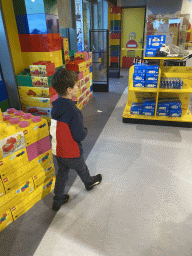 Max at the shop at the Legoland Discovery Centre at the Strandweg road